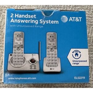 AT&T EL52219 Handset Cordless 2 Telephone Answering System with Extra 3rd Phone!